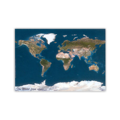 World Wall Map Satellite Image