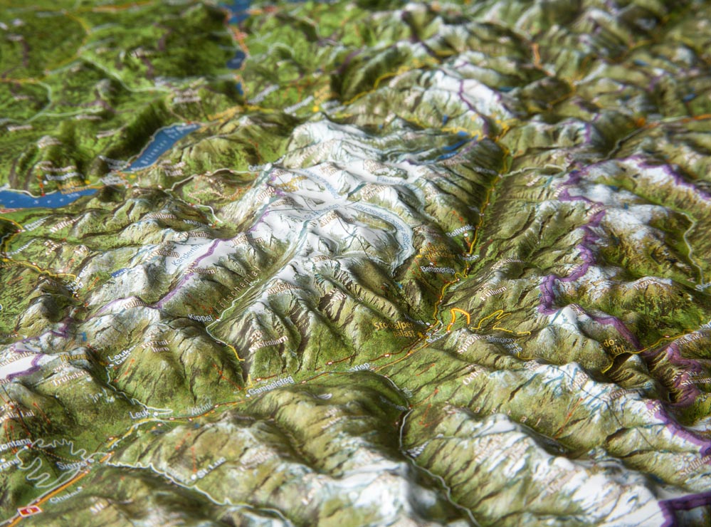 Ανάγλυφος Τρισδιάστατος Χάρτης της Ελβετιας (στα Αγγλικά) - Image 2