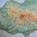 3D φυσικός ανάγλυφος χάρτης Κύπρου για διακόσμηση τοίχου