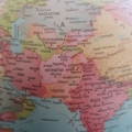 Political World Globe Illuminated 25cm (in Greek)